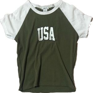 Rue21 Green and White Short Sleeve Tees